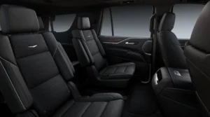 Comfortable leather interior of an airport limousine service