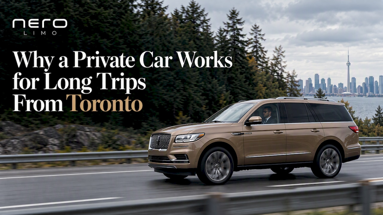 Nero Limo™ Bronze executive SUV on an Ontario highway